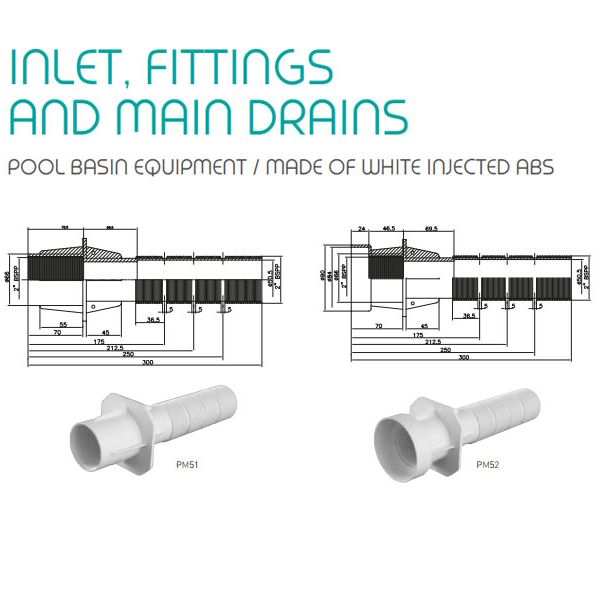 Đường ống vào, phụ kiện và đường ống thoát nước